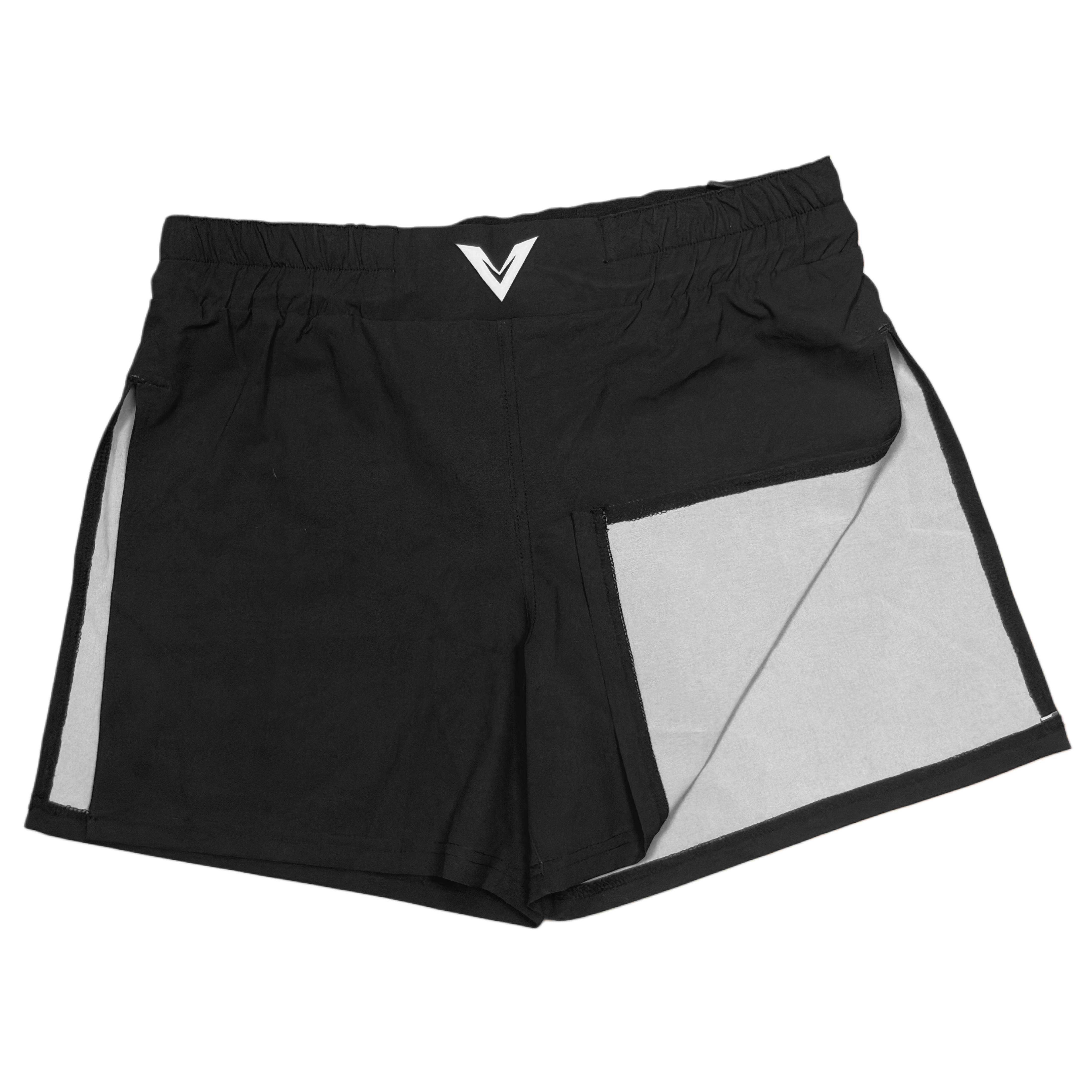 Black High Split MMA Shorts